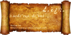 Lazányi Ábel névjegykártya